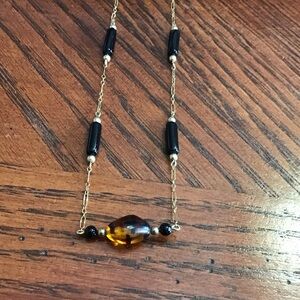 Onyx on Gold Filled Necklace